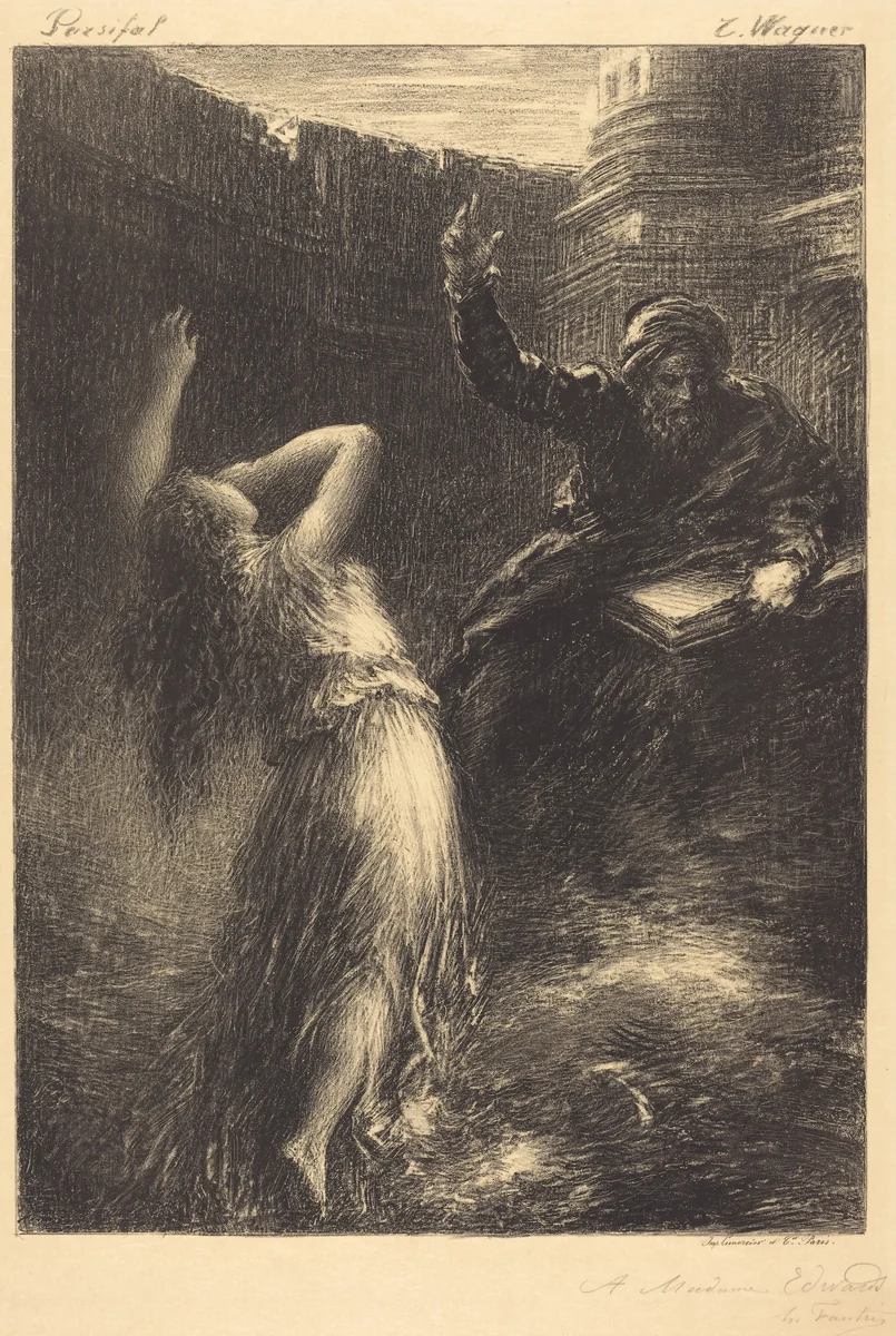 Evocation of Kundry (2nd plate) by Henri Fantin-Latour, print, 1883