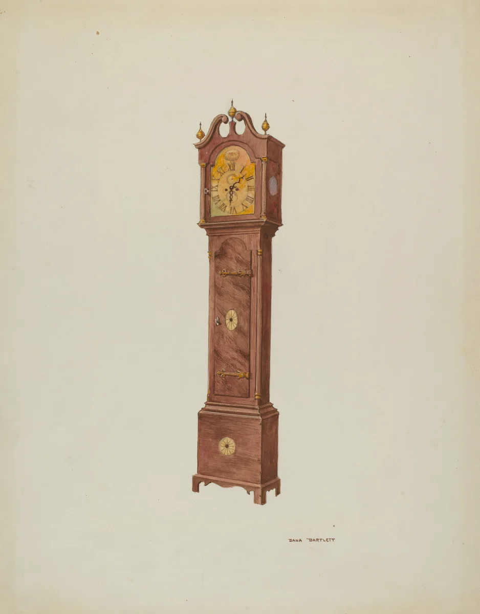 Grandfather Clock, Angular View by Dana Bartlett, index of american design, 1937