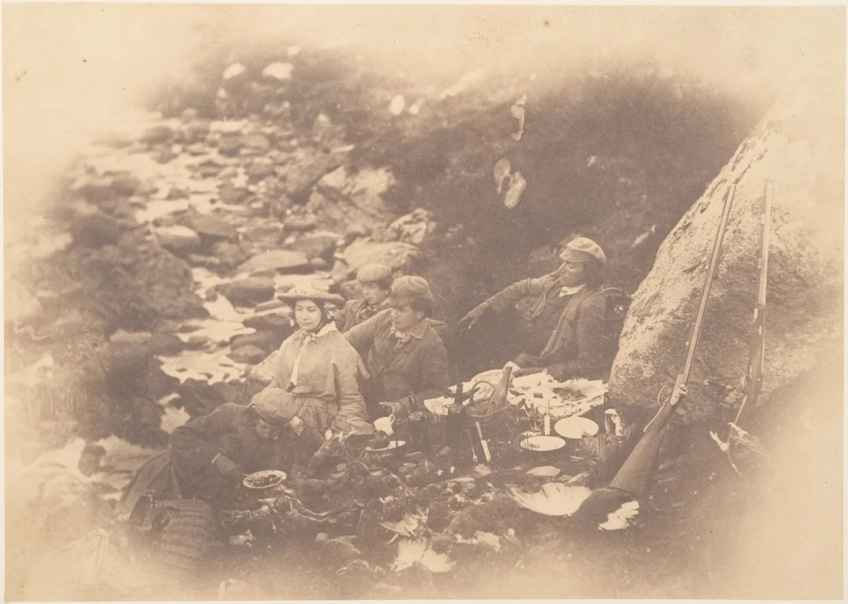 [Picnic Near a Stream] by Horatio Ross, photograph, 1856