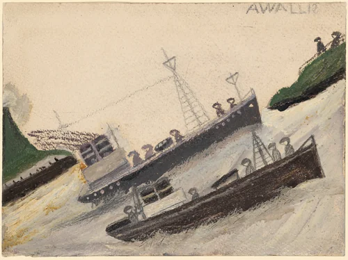 Rough Sea by Alfred Wallis, drawing