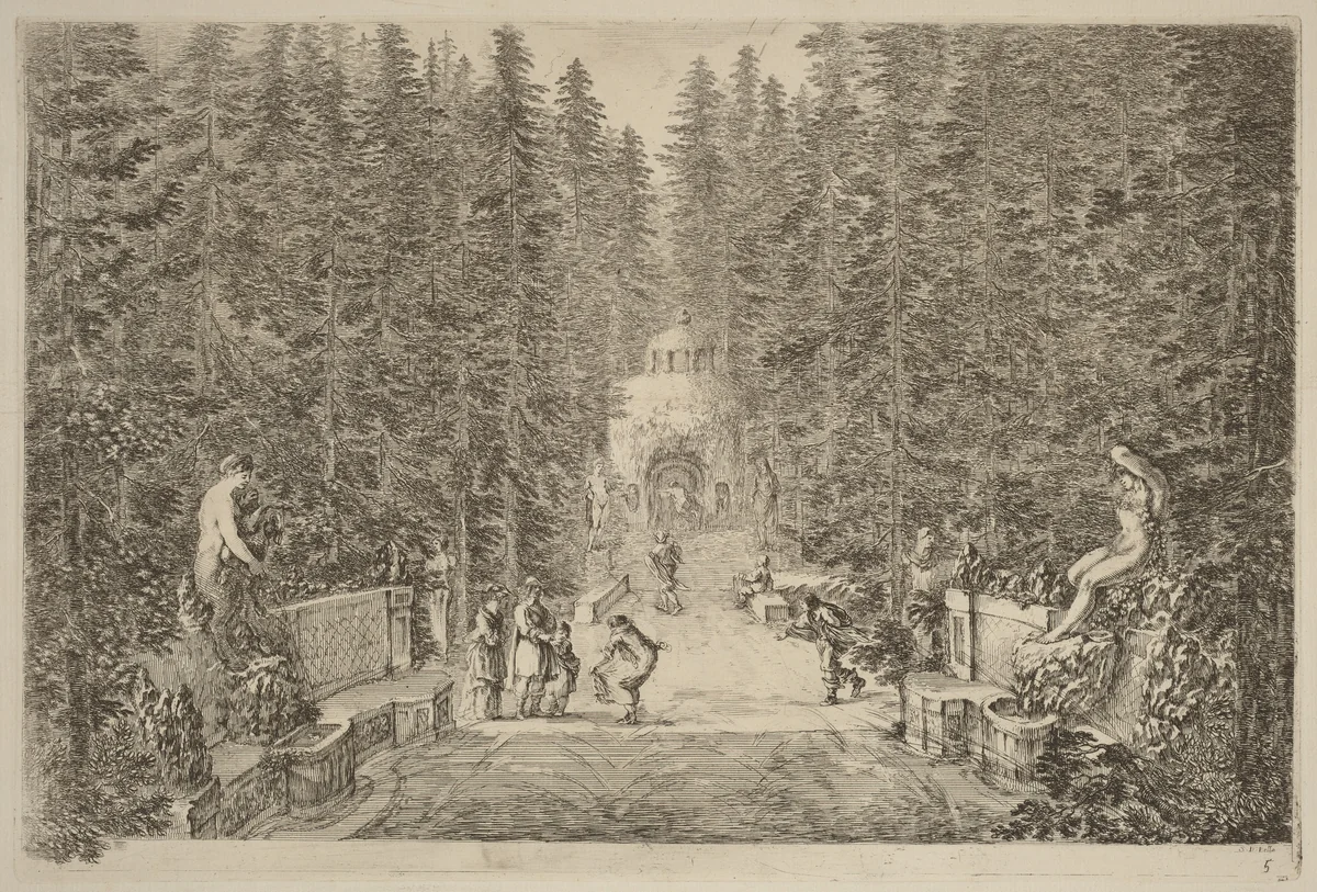 The Water Spray by Stefano della Bella, print, 1653