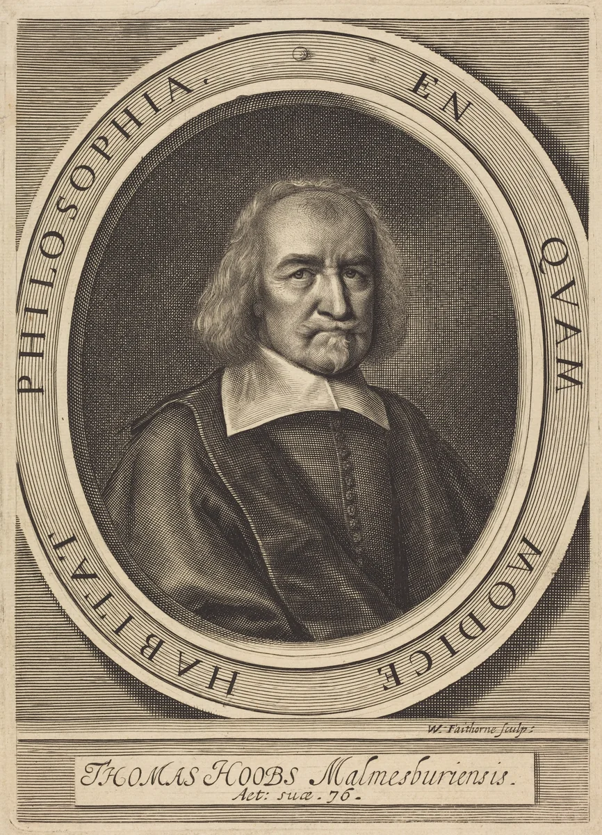 Thomas Hoobs (Thomas Hobbes) by William Faithorne, print, 1616-1691