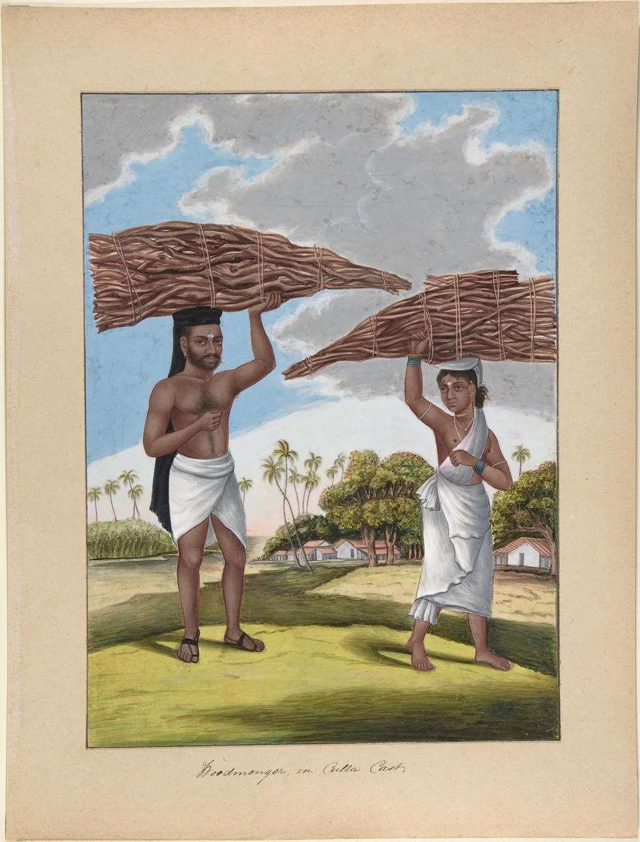 Woodmonger in Culla Caste, from Indian Trades and Castes by anonymous, drawing, 1835-1845