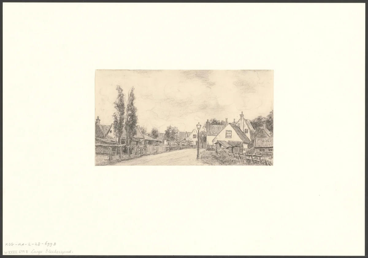 Gezicht op het Lange Blekerspad by anonymous, drawing, 1875-1975