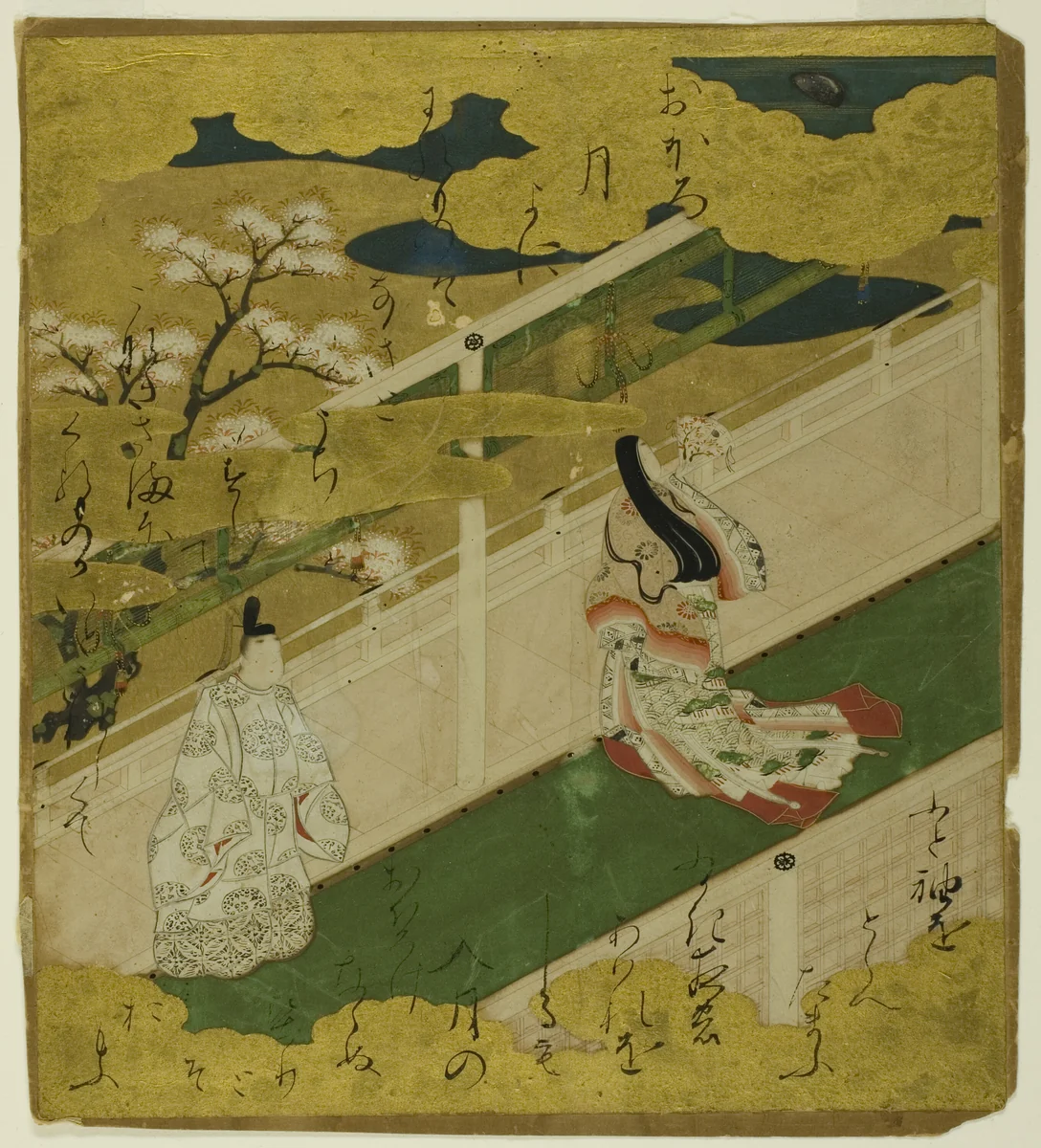 Illustration of the Tale of Genji, ch. 8 Hana no en by Tosa Mitsuyoshi (土佐光吉), drawing, 1700-1800