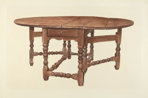Gateleg Table by Amos C. Brinton, index of american design, 1939