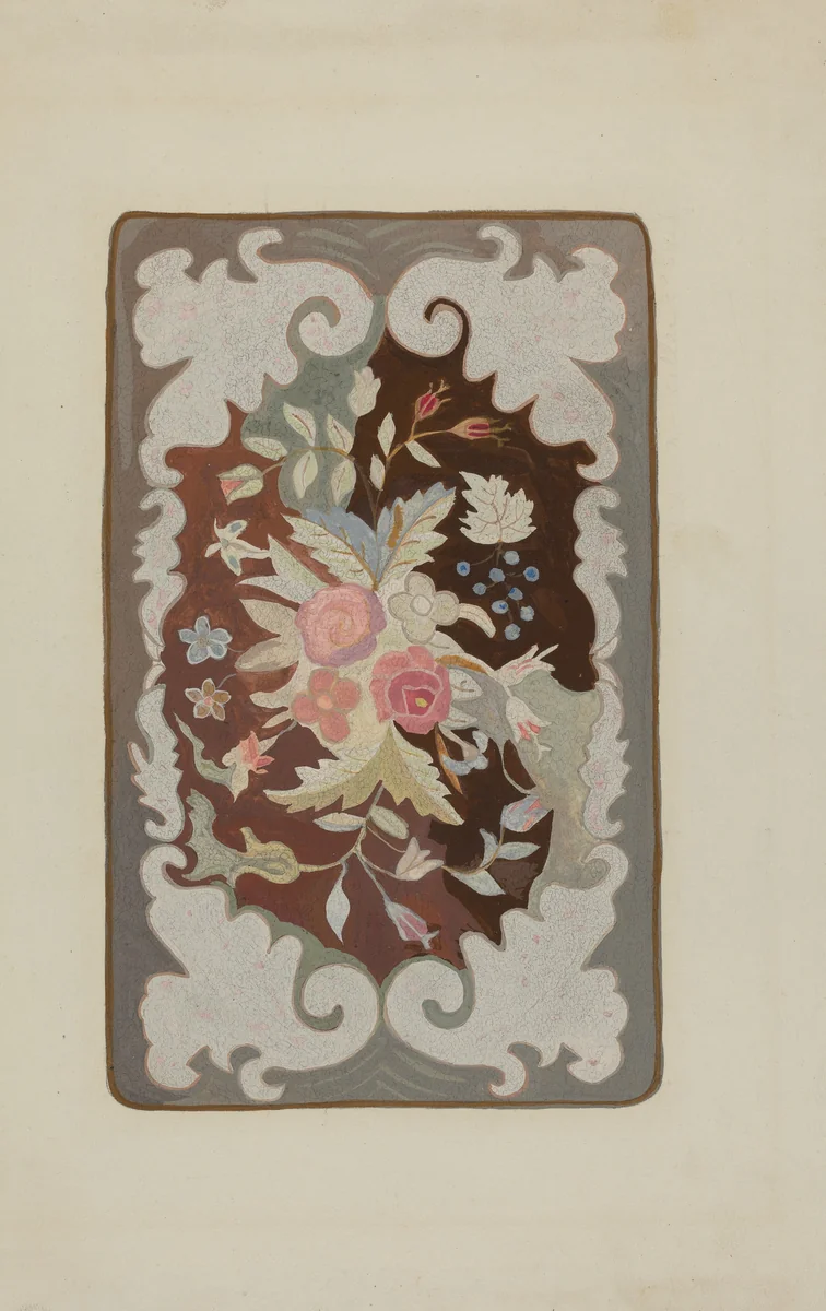 Hooked Rug by Lillian M. Mosseller, index of american design, 1936
