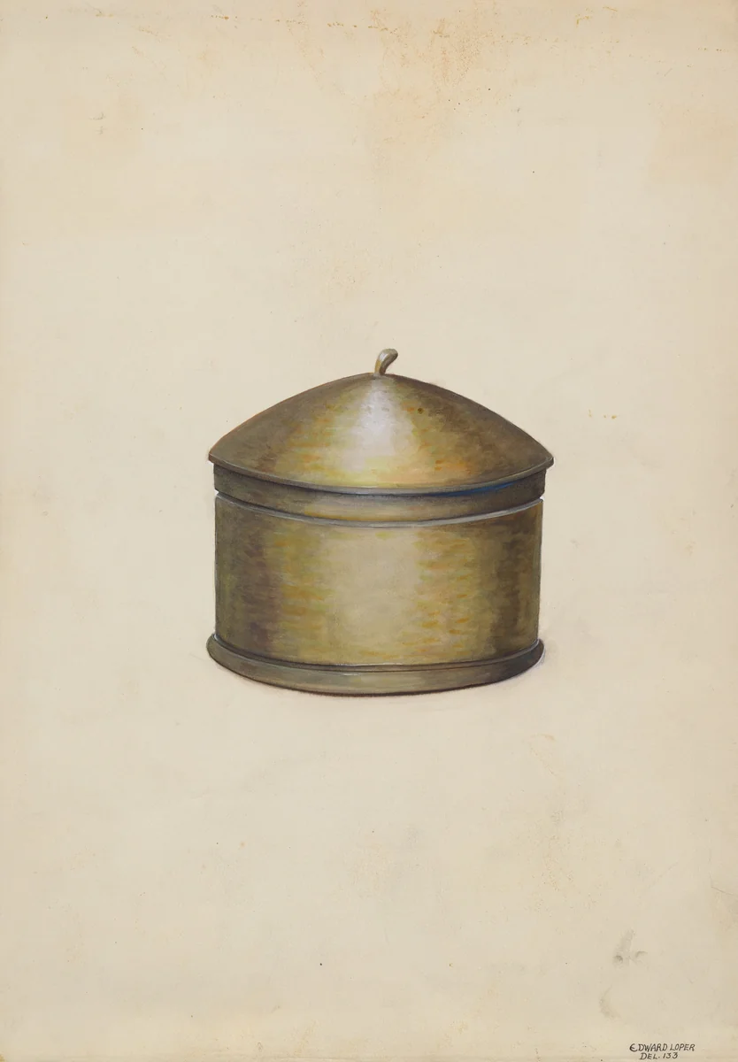 Wooden Sugar Bowl by Edward L. Loper, index of american design, 1936