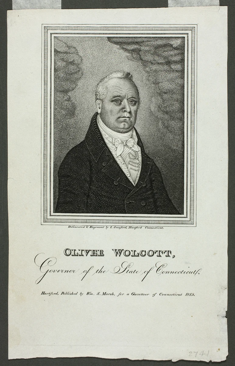 Oliver Wolcott, Governor of Connecticut by Isaac Sanford, print, 1819