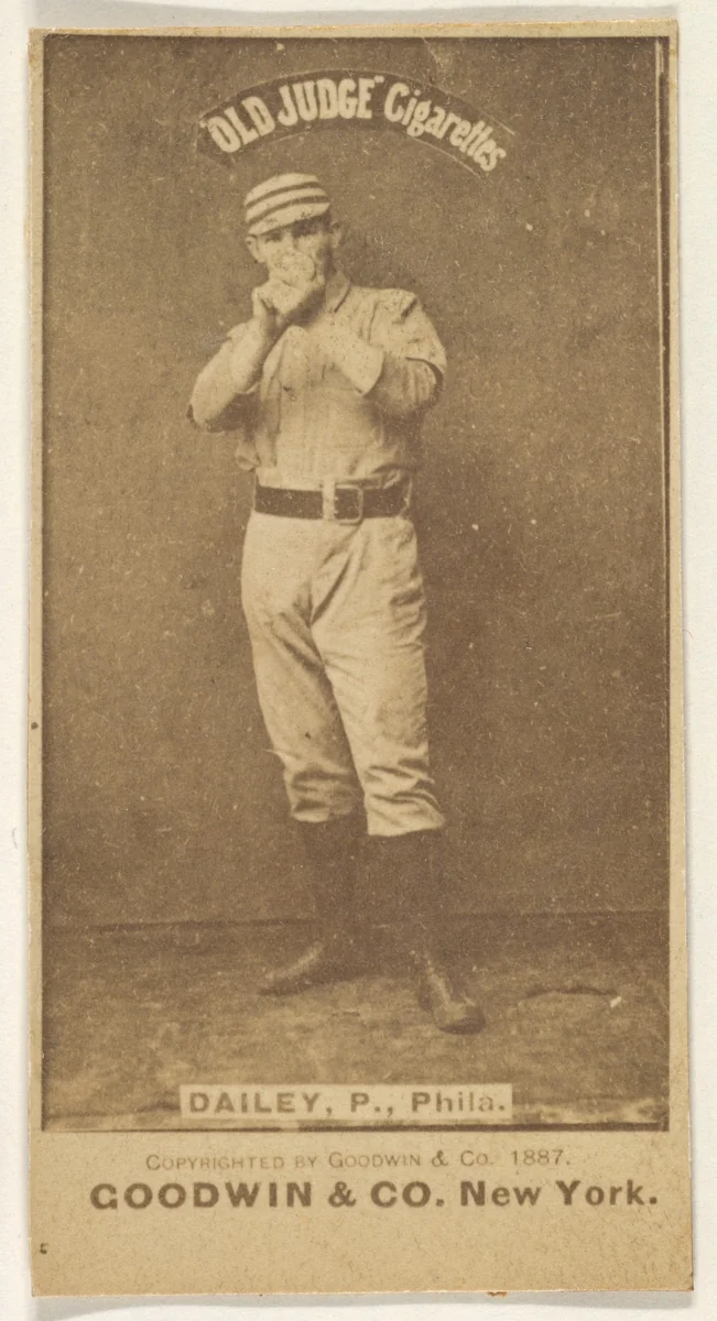 Edward M. Daily, Pitcher, Philadelphia, from the Old Judge series (N172) for Old Judge Cigarettes by Goodwin & Company, photograph, 1887
