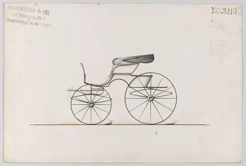 Design for Road Wagon, no. 3210a by Brewster & Co., drawing, 1876