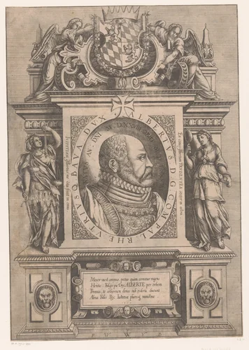 Portret van Albrecht V, hertog van Beieren by Unknown, print, 1579
