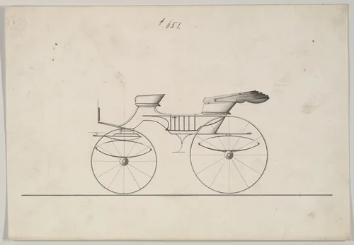 Design for Phaeton, no. 651 by Brewster & Co., drawing, 1850-1874