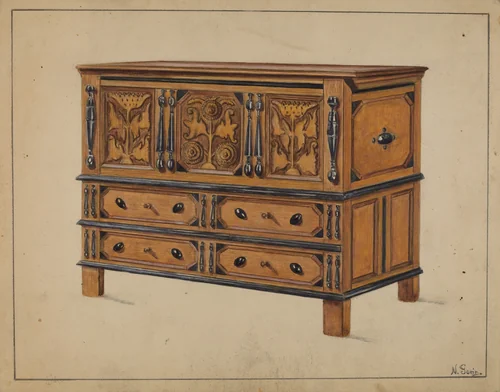 Chest by Nicholas Gorid, index of american design, 1935-1942