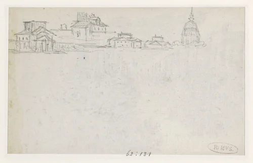 Gezicht op de Invalides by Georges Michel, drawing, 1773-1843