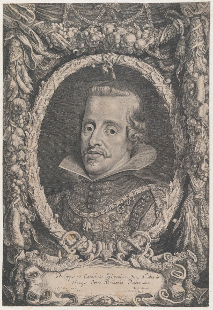 Portrait of Philip IV, King of Spain by Jacob Louys, print, 1610-1657