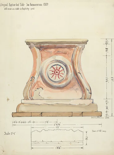Stand for Baptismal Font by Edward Jewett, index of american design, 1935-1942