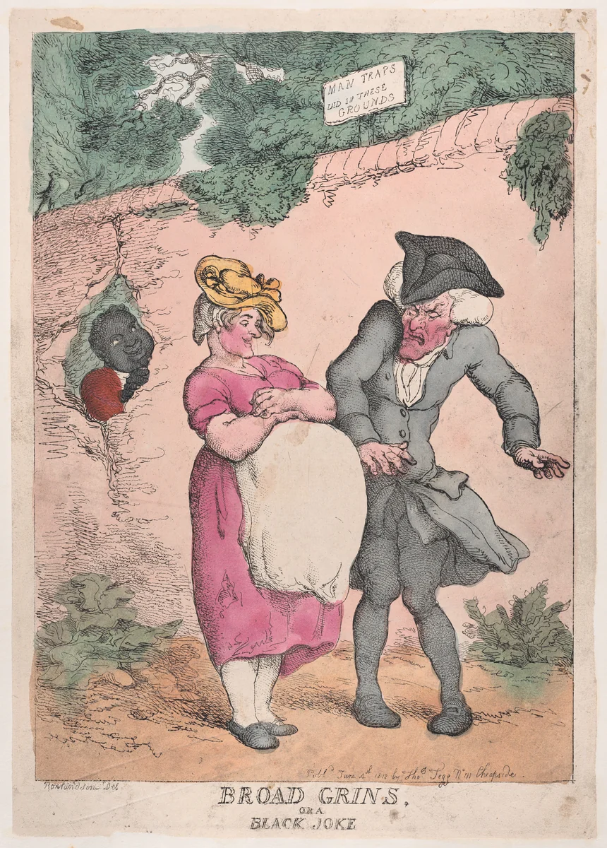 Broad Grins, or a Black Joke by Thomas Rowlandson, print, 1812