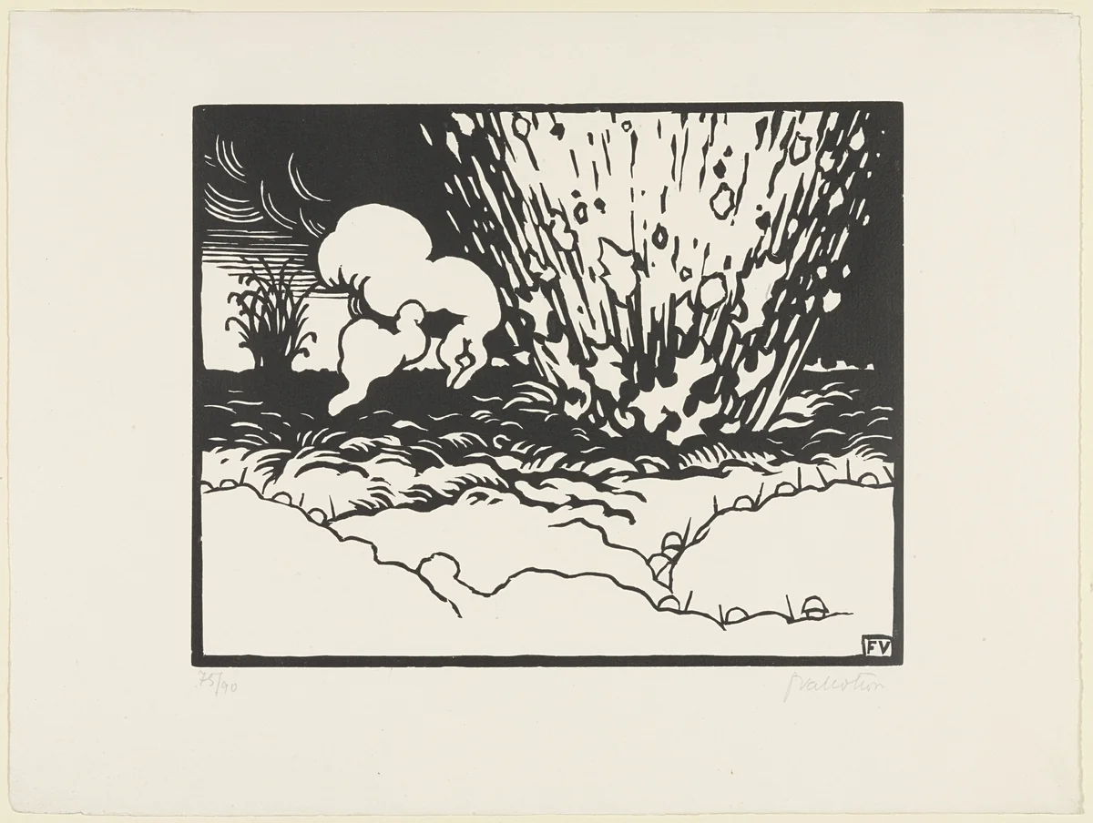 The Trench (La Tranchée) from This Is War (C'est la Guerre) by Félix Vallotton, print, 1915
