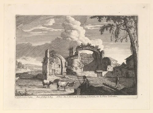 Le Bouvier Assis by Jean Morin, print, 1605-1650