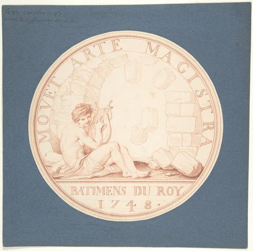 Design for a Token: Bâtiments du Roi, 1748 by Edme Bouchardon, drawing, 1748