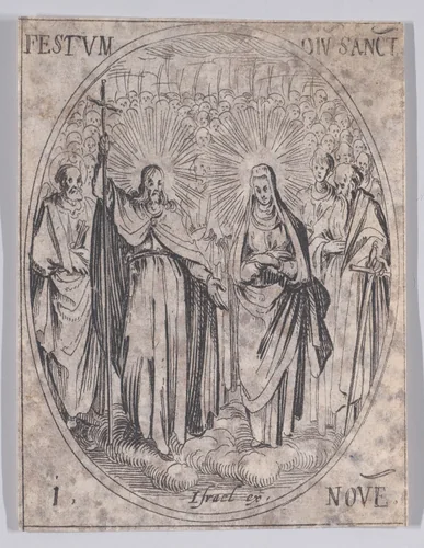 Le Fête de Tous Les Saints (Feast of All Saints), from November 1st, from "Les Images De Tous Les Saincts et Saintes de L'Année" (Images of All of the Saints and Religious Events of the Year) by Jacques Callot, print, 1636