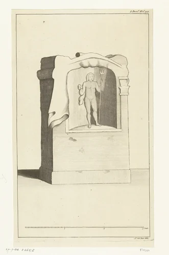 Altaar van de Romeinse god Neptunus by François van Bleyswijck, print, 1732-1734