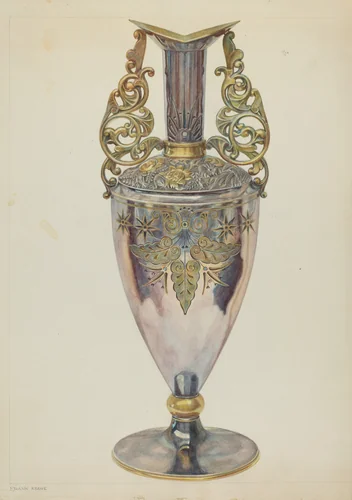 Silver Vase of "Blue" Silver by Frank M. Keane, index of american design, 1938