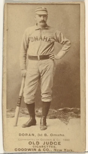 Doran, 3rd Base, Omaha Omahogs/ Lambs, from the Old Judge series (N172) for Old Judge Cigarettes by Goodwin & Company, photograph, 1888