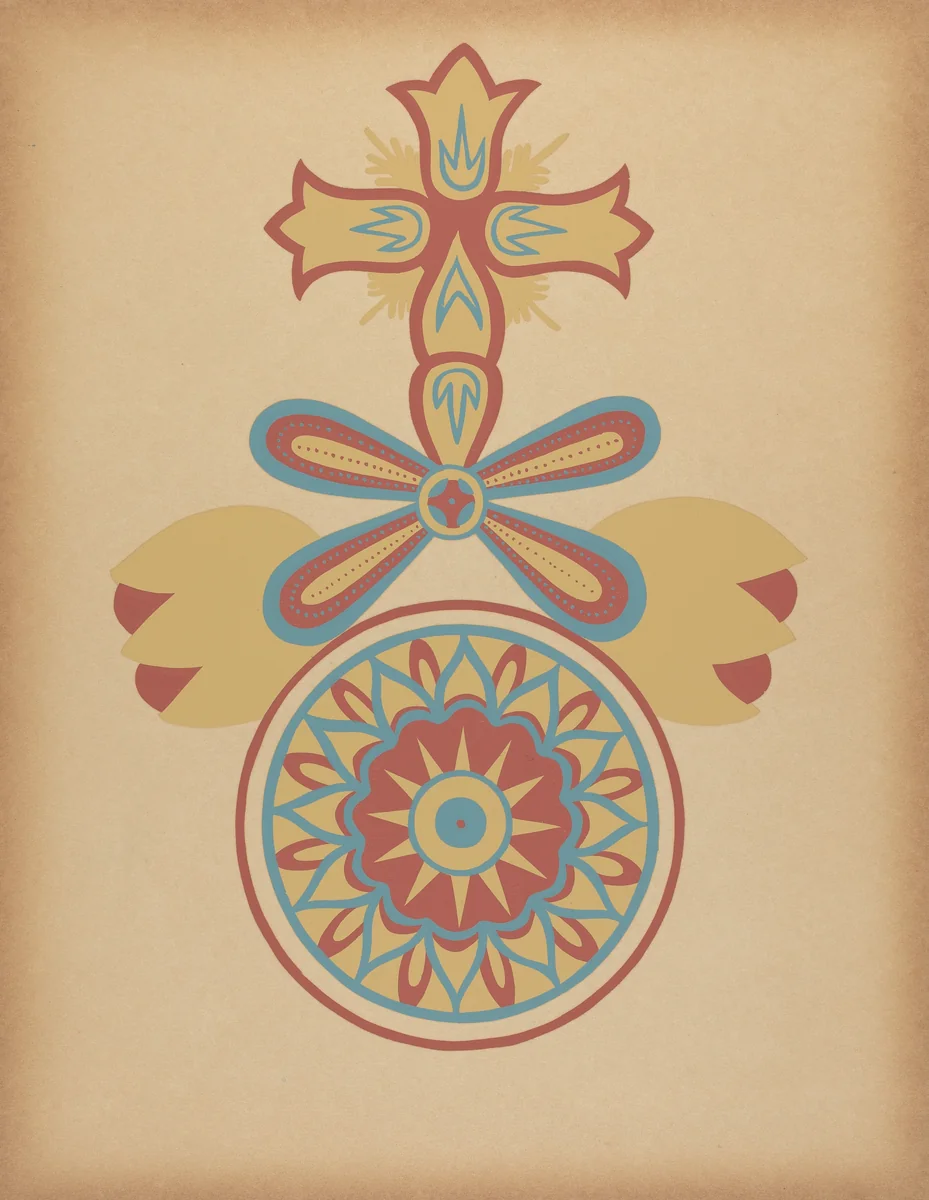 Santa Barbara Mission Doorway Design from the portfolio "Decorative Art of Spanish California" by American 20th Century, index of american design, 1935-1942