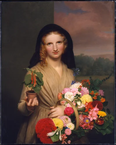 The Flower Girl by Charles Cromwell Ingham, artwork, 1846