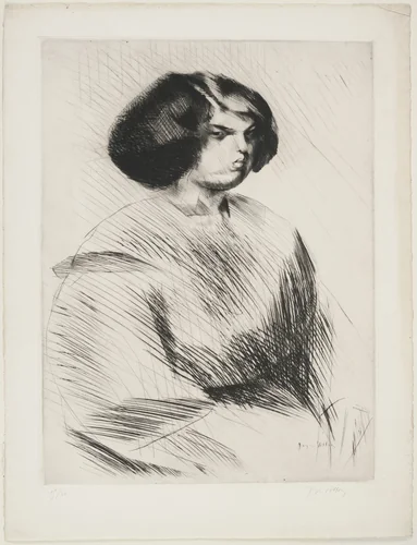 Renée, Three Quarters View (Renée de trois quarts) by Jacques Villon, print, 1911