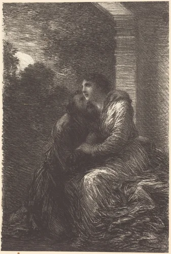 Love Scene from Act III of "Lohengrin" by Henri Fantin-Latour, print, 1886