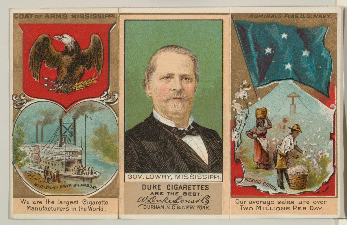 Governor Lowry, Mississippi, from "Governors, Arms, Etc." series (N133-2), issued by Duke Sons & Co. by W. Duke, Sons & Co., print, 1885-1892