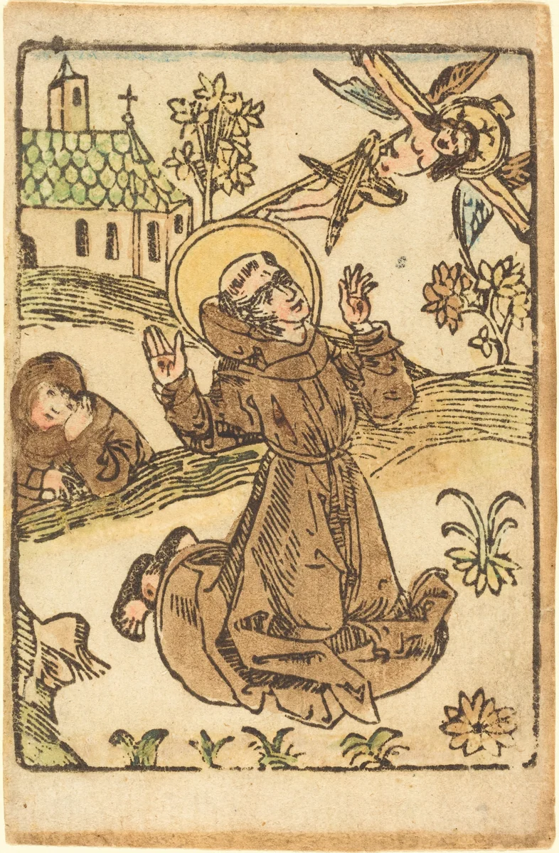 Saint Francis Receiving the Stigmata by German 15th Century, print, 1480
