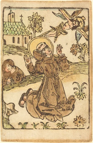 Saint Francis Receiving the Stigmata by German 15th Century, print, 1480