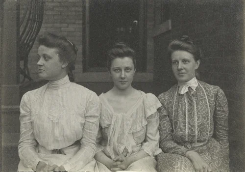 Mrs. Frances DeForest Martin Breed with her two sisters by Charles H. Breed, photograph, 1910