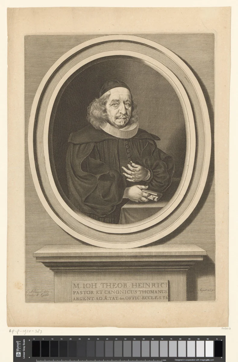Portret van Johann Theobald Heinricus by Johann Adam Seupel, print, 1672-1717