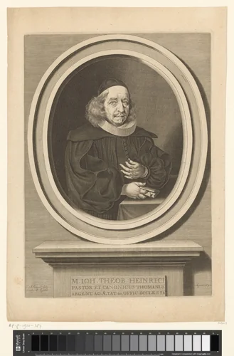 Portret van Johann Theobald Heinricus by Johann Adam Seupel, print, 1672-1717