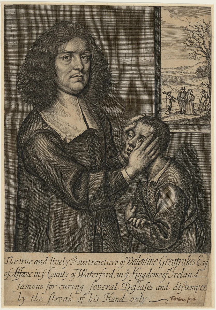 Valentine Greatrakes by William Faithorne, print, 1666