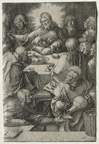 The Passion: The Last Supper by Lucas van Leyden, print, 1521
