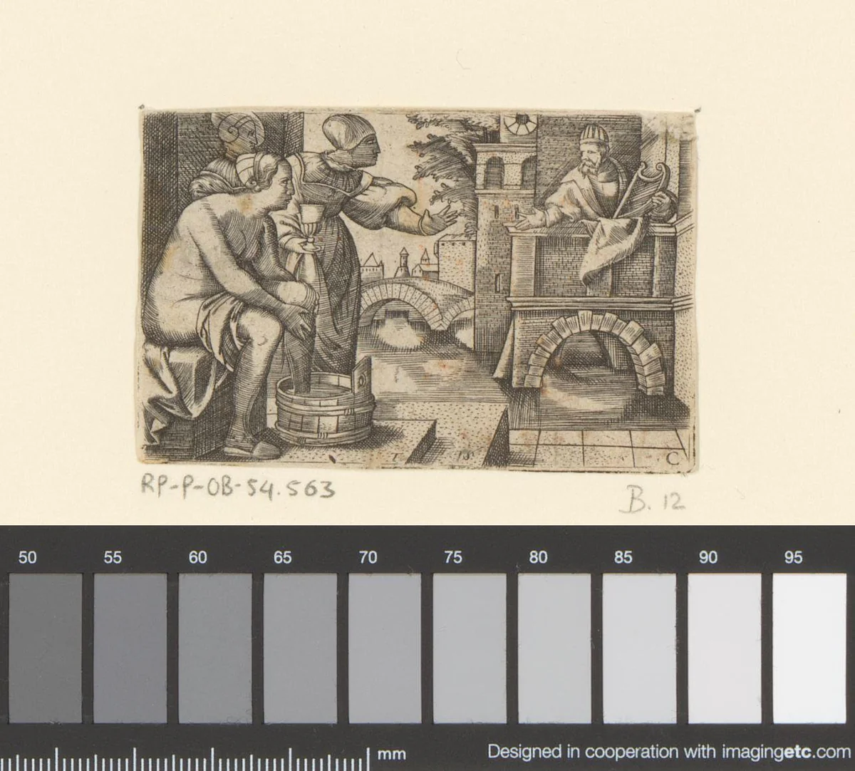 David bespiedt Batseba by Unknown, print, 1524-1562