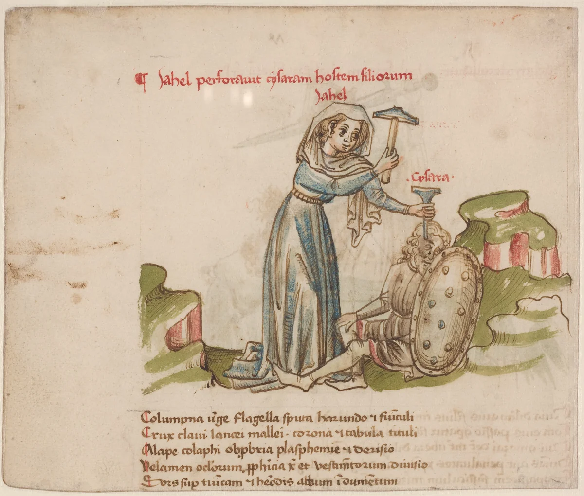 Jael Killing Sisera by Austrian 15th Century, drawing, 1400-1499