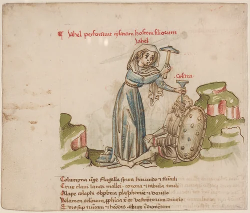 Jael Killing Sisera by Austrian 15th Century, drawing, 1400-1499