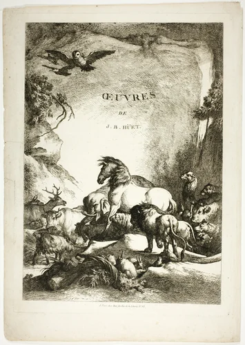 Title Page from Oeuvres de J. B. Huet by Jean Baptiste Huet, print, 1796-1799