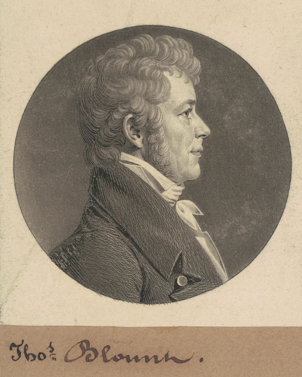 Thomas Blount by Charles B. J. Févret de Saint-Mémin, print, 1807