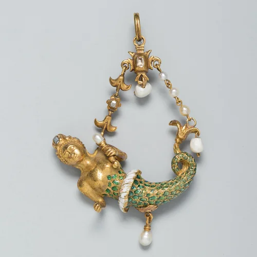 Pendant Shaped as a Mermaid by Spanish or Spanish Colonial, metalwork, 1550-1650