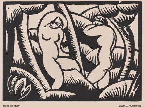 Nude IX by Georg Schrimpf, print, 1918