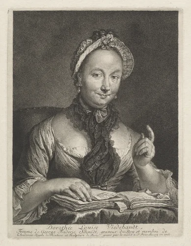 Dorothée Louise Viedebandt (The Artist's Wife) by Georg Friedrich Schmidt, print, 1761
