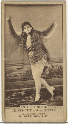 Card Number 373, Julia Miner, from the Actors and Actresses series (N145-3) issued by Duke Sons & Co. to promote Cross Cut Cigarettes by W. Duke, Sons & Co., photograph, 1880-1889